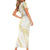 Samoa Lotu Tamaiti Gold Short Sleeve Bodycon Dress Teuila Tatau - Polynesian Pride