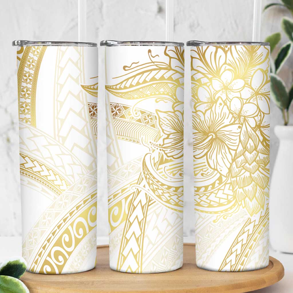 Samoa Lotu Tamaiti Gold Skinny Tumbler Teuila Tatau - Polynesian Pride