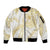 Samoa Lotu Tamaiti Gold Sleeve Zip Bomber Jacket Teuila Tatau - Polynesian Pride