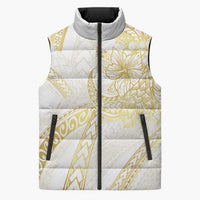 Samoa Lotu Tamaiti Gold Sleeveless Puffer Jacket Teuila Tatau - Polynesian Pride
