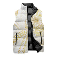Samoa Lotu Tamaiti Gold Sleeveless Puffer Jacket Teuila Tatau - Polynesian Pride