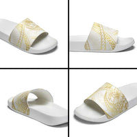 Samoa Lotu Tamaiti Gold Slide Sandals Teuila Tatau - Polynesian Pride