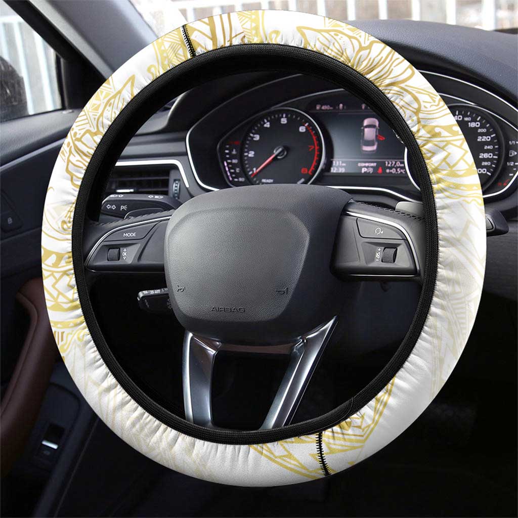 Samoa Lotu Tamaiti Gold Steering Wheel Cover Teuila Tatau - Polynesian Pride