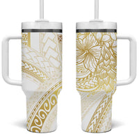 Samoa Lotu Tamaiti Gold Tumbler With Handle Teuila Tatau - Polynesian Pride