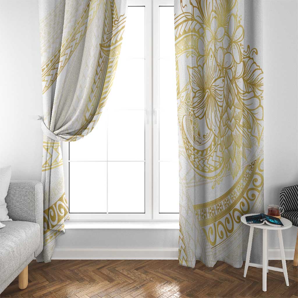 Samoa Lotu Tamaiti Gold Window Curtain Teuila Tatau - Polynesian Pride