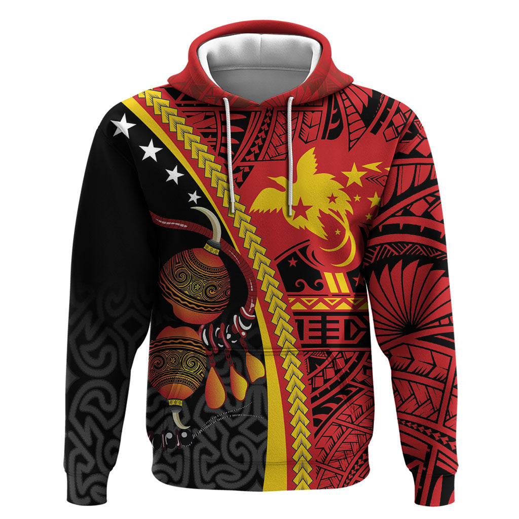 Papua New Guinea Independence Personalised Hoodie PNG Bagi and Lime Pot LT7 Pullover Hoodie Black - Polynesian Pride