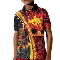 Papua New Guinea Independence Personalised Kid Polo Shirt PNG Bagi and Lime Pot LT7 Kid Black - Polynesian Pride
