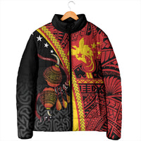 Papua New Guinea Independence Personalised Padded Jacket PNG Bagi and Lime Pot LT7 - Polynesian Pride