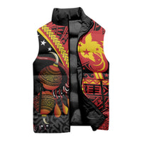 Papua New Guinea Independence Personalised Sleeveless Puffer Jacket PNG Bagi and Lime Pot LT7 - Polynesian Pride