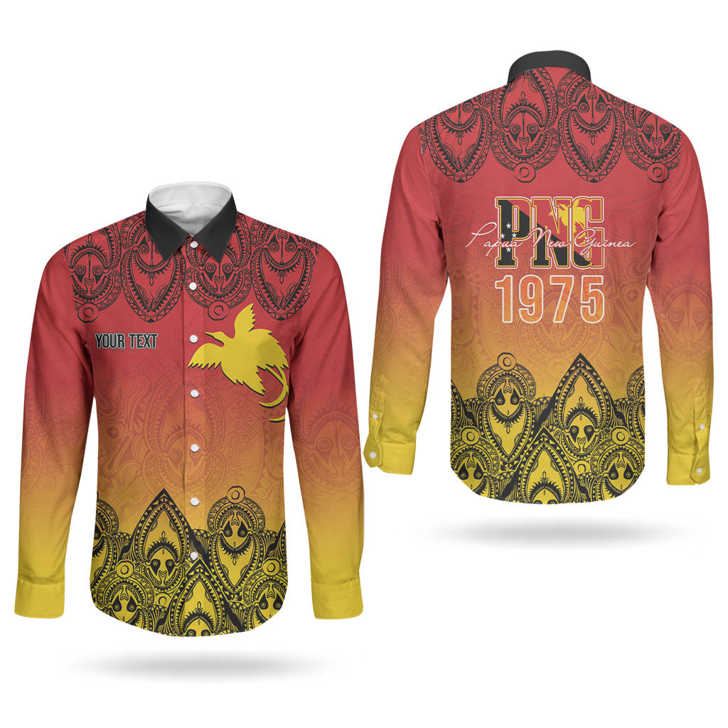 Papua New Guinea 1975 To The Future Personalised Couples Matching Off The Shoulder Long Sleeve Dress and Long Sleeve Button Shirt Sepik Masks LT7 - Polynesian Pride