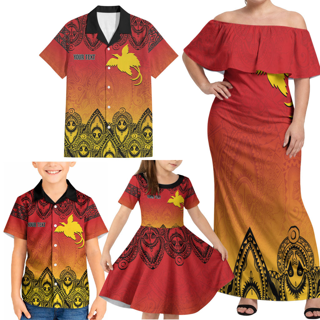 Papua New Guinea 1975 To The Future Personalised Family Matching Off Shoulder Maxi Dress and Hawaiian Shirt Sepik Masks LT7 - Polynesian Pride