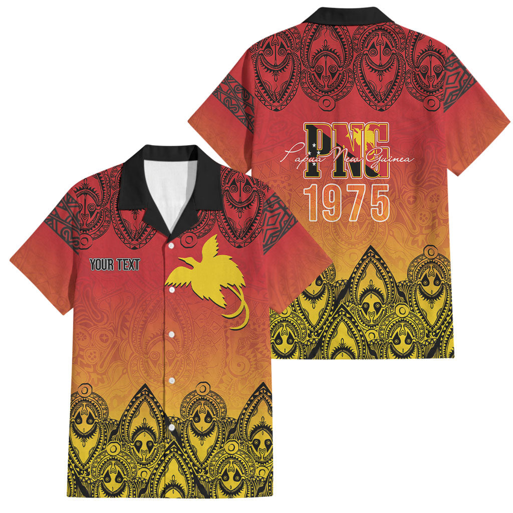 Papua New Guinea 1975 To The Future Personalised Family Matching Summer Maxi Dress and Hawaiian Shirt Sepik Masks LT7 Dad's Shirt - Short Sleeve Red - Polynesian Pride
