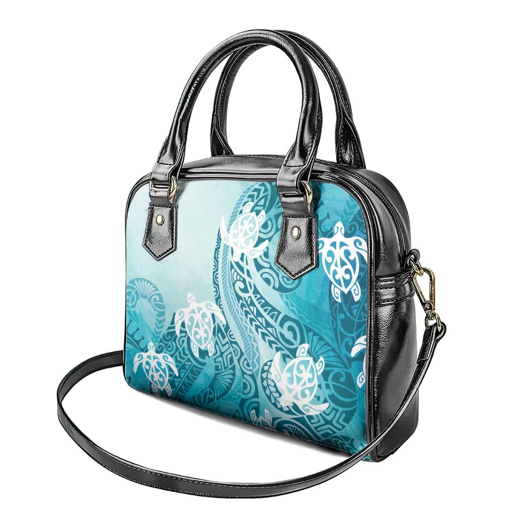 Polynesia Turtle Shoulder Handbag Watercolor Abstract Style