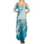 Polynesia Turtle Summer Maxi Dress Watercolor Abstract Style