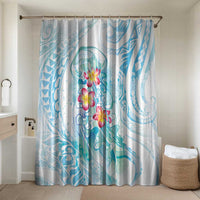 Sea Blue Polynesian Jellyfish Bathroom Set Watercolor Glows - Polynesian Pride