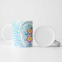 Sea Blue Polynesian Jellyfish Ceramic Mug Watercolor Glows - Polynesian Pride