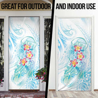 Sea Blue Polynesian Jellyfish Door Cover Watercolor Glows - Polynesian Pride
