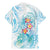 Sea Blue Polynesian Jellyfish Family Matching Mermaid Dress and Hawaiian Shirt Watercolor Glows - Polynesian Pride