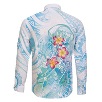 Sea Blue Polynesian Jellyfish Family Matching Mermaid Dress and Hawaiian Shirt Watercolor Glows LT7 - Polynesian Pride