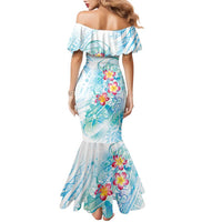 Sea Blue Polynesian Jellyfish Family Matching Mermaid Dress and Hawaiian Shirt Watercolor Glows LT7 - Polynesian Pride