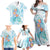 Sea Blue Polynesian Jellyfish Family Matching Off Shoulder Maxi Dress and Hawaiian Shirt Watercolor Glows - Polynesian Pride
