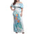 Sea Blue Polynesian Jellyfish Family Matching Off Shoulder Maxi Dress and Hawaiian Shirt Watercolor Glows - Polynesian Pride
