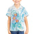 Sea Blue Polynesian Jellyfish Family Matching Off Shoulder Short Dress and Hawaiian Shirt Watercolor Glows - Polynesian Pride