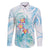 Sea Blue Polynesian Jellyfish Family Matching Short Sleeve Bodycon Dress and Hawaiian Shirt Watercolor Glows - Polynesian Pride