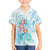 Sea Blue Polynesian Jellyfish Family Matching Short Sleeve Bodycon Dress and Hawaiian Shirt Watercolor Glows - Polynesian Pride