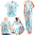 Sea Blue Polynesian Jellyfish Family Matching Tank Maxi Dress and Hawaiian Shirt Watercolor Glows - Polynesian Pride