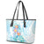 Sea Blue Polynesian Jellyfish Leather Tote Bag Watercolor Glows - Polynesian Pride
