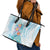 Sea Blue Polynesian Jellyfish Leather Tote Bag Watercolor Glows - Polynesian Pride