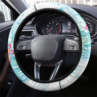 Sea Blue Polynesian Jellyfish Steering Wheel Cover Watercolor Glows - Polynesian Pride