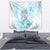 Sea Blue Polynesian Jellyfish Tapestry Watercolor Glows - Polynesian Pride