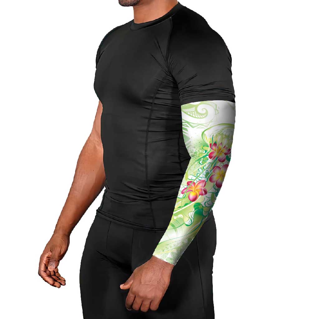 Summer Green Polynesian Jellyfish Arm Sleeves Watercolor Glows - Polynesian Pride