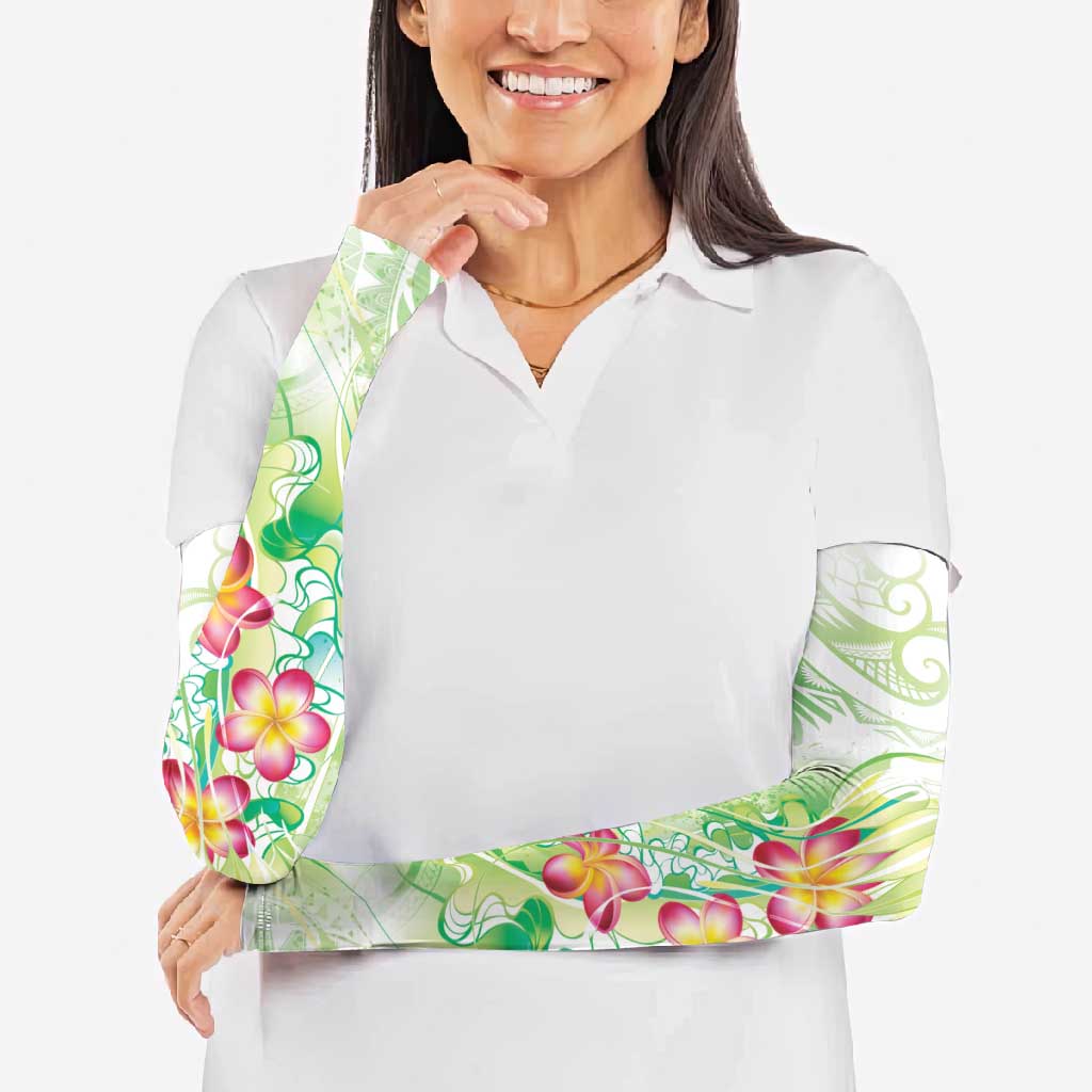 Summer Green Polynesian Jellyfish Arm Sleeves Watercolor Glows - Polynesian Pride