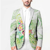 Summer Green Polynesian Jellyfish Blazer Watercolor Glows - Polynesian Pride