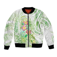Summer Green Polynesian Jellyfish Bomber Jacket Watercolor Glows - Polynesian Pride