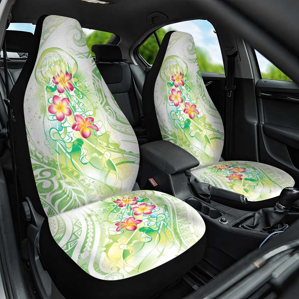 Summer Green Polynesian Jellyfish Car Seat Cover Watercolor Glows LT7 One Size Light Green - Polynesian Pride