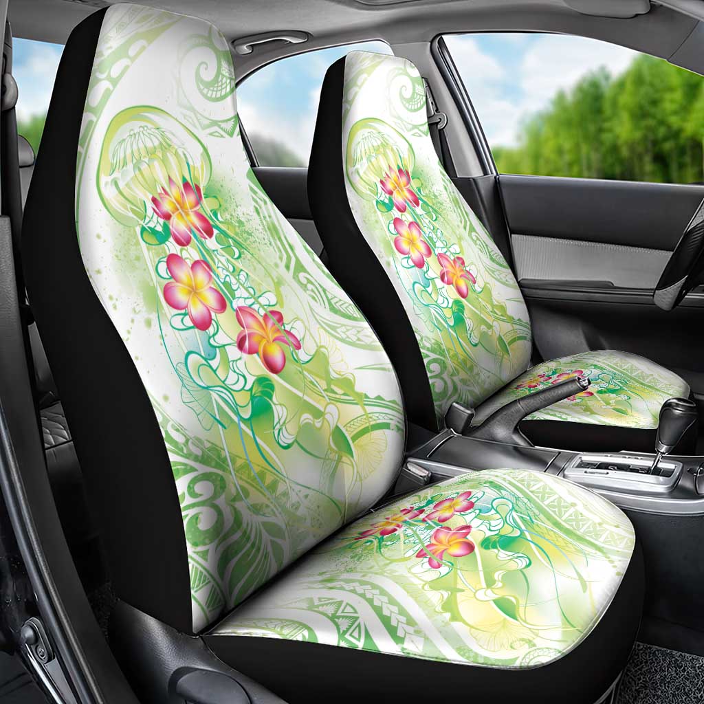 Summer Green Polynesian Jellyfish Car Seat Cover Watercolor Glows LT7 - Polynesian Pride