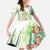 Summer Green Polynesian Jellyfish Family Matching Short Sleeve Bodycon Dress and Hawaiian Shirt Watercolor Glows - Polynesian Pride