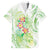 Summer Green Polynesian Jellyfish Family Matching Short Sleeve Bodycon Dress and Hawaiian Shirt Watercolor Glows - Polynesian Pride