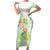 Summer Green Polynesian Jellyfish Family Matching Short Sleeve Bodycon Dress and Hawaiian Shirt Watercolor Glows - Polynesian Pride
