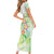 Summer Green Polynesian Jellyfish Family Matching Short Sleeve Bodycon Dress and Hawaiian Shirt Watercolor Glows - Polynesian Pride