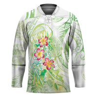 Summer Green Polynesian Jellyfish Hockey Jersey Watercolor Glows - Polynesian Pride