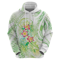 Summer Green Polynesian Jellyfish Hoodie Watercolor Glows - Polynesian Pride