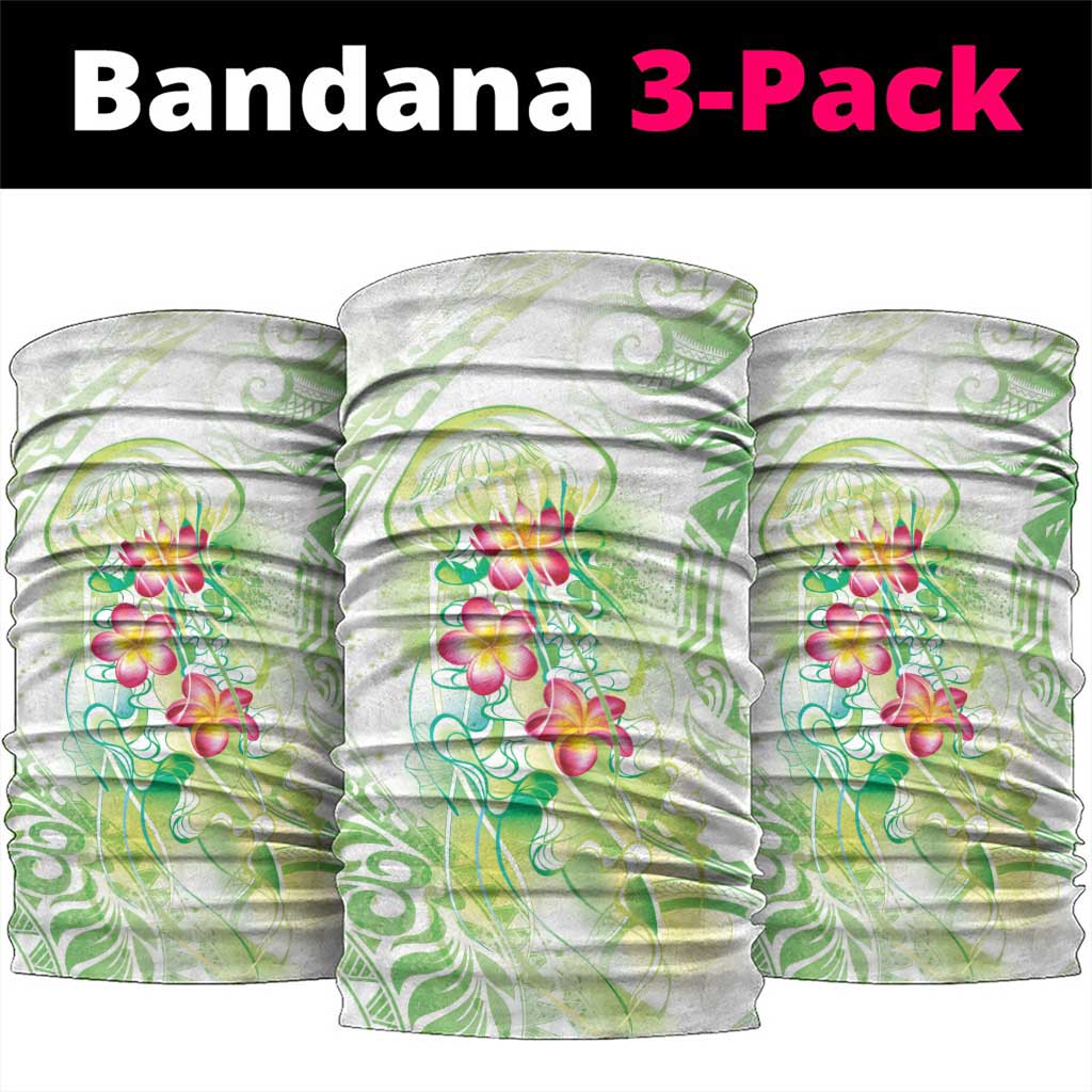 Summer Green Polynesian Jellyfish Neck Gaiter Watercolor Glows - Polynesian Pride