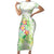 Summer Green Polynesian Jellyfish Short Sleeve Bodycon Dress Watercolor Glows - Polynesian Pride