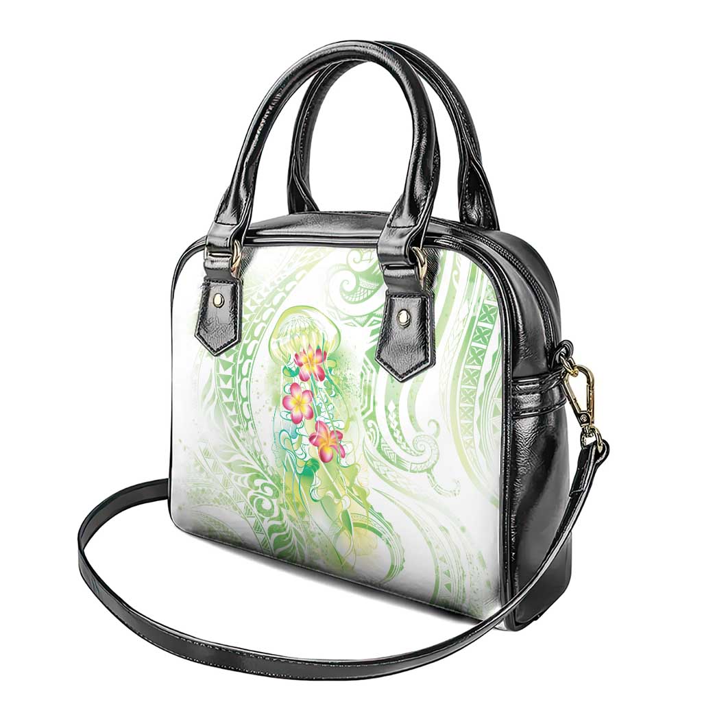 Summer Green Polynesian Jellyfish Shoulder Handbag Watercolor Glows - Polynesian Pride