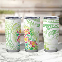 Summer Green Polynesian Jellyfish Tumbler Cup Watercolor Glows - Polynesian Pride